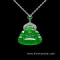 Jade Laughing Buddha Pendant Chinese Classical